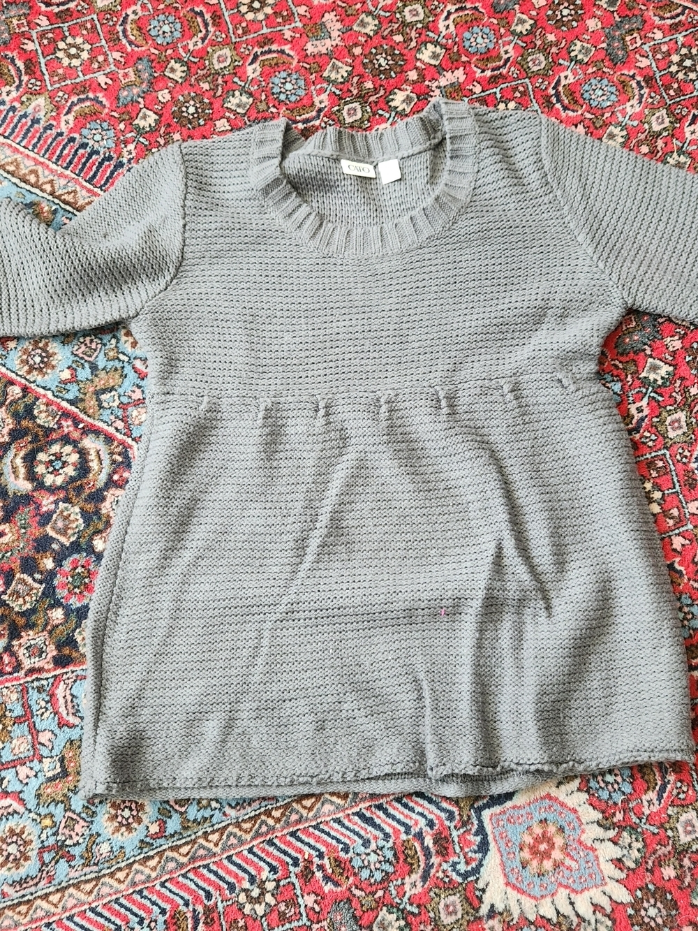 Cato Womens Knit Sweater - Gray Small